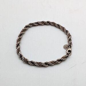 Tiffany & Co. 7” 18kt Gold & Sterling Silver .925 750 Gold Rope Twist Bracelet